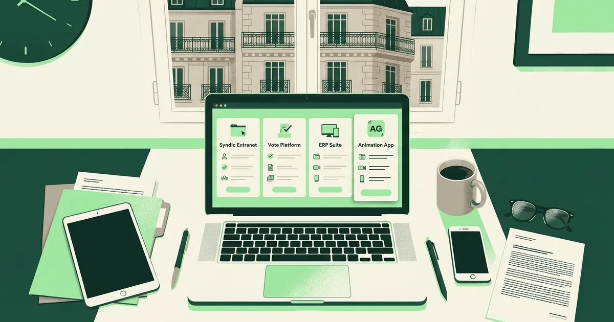 Comparatif logiciel AG 2026 : CoproLive vs AG-Connect, Voteer, Syment